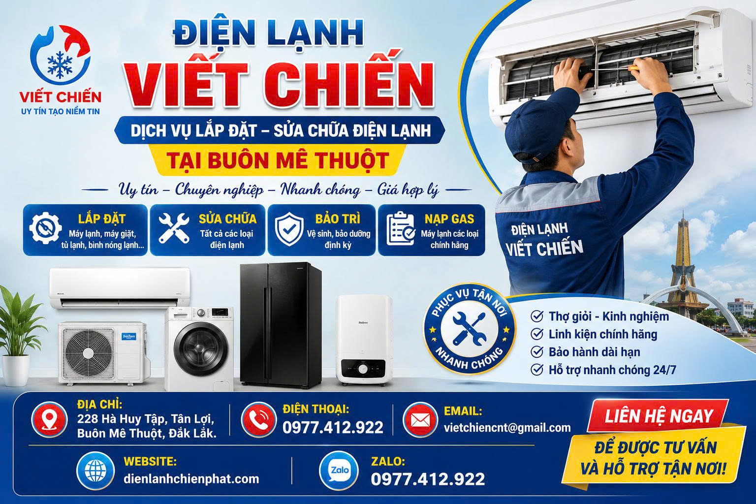sửa chữa điện lạnh Buôn Ma Thuột