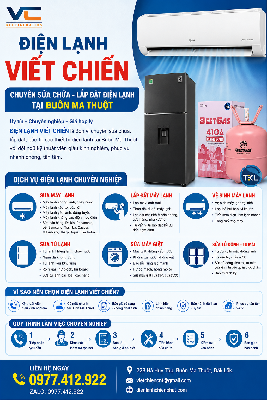 lắp đặt điện lạnh Buôn Ma Thuột